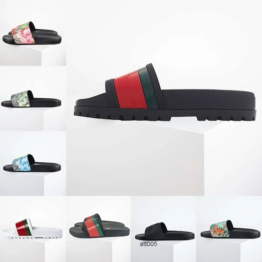 gg designer sandals slippers web slide sandal black white rubber bloom floral flats gear sole mens womens luxury claquette slide