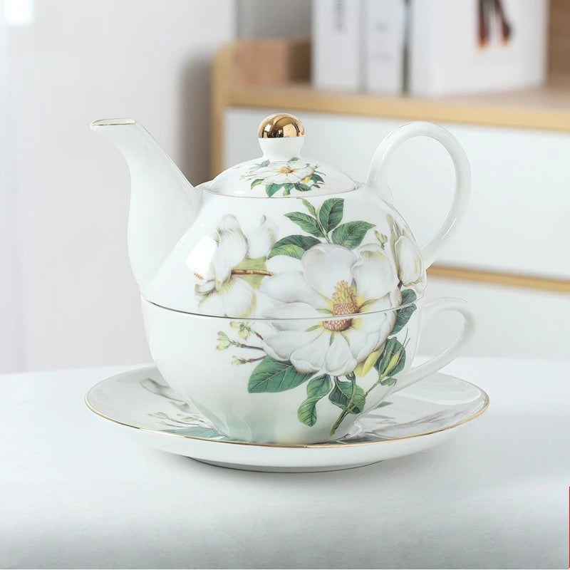 English Afternoon Tea Set, Single Person Mother-Daughter Teapot with Filter, Creative Floral Ceramic Tea Ware