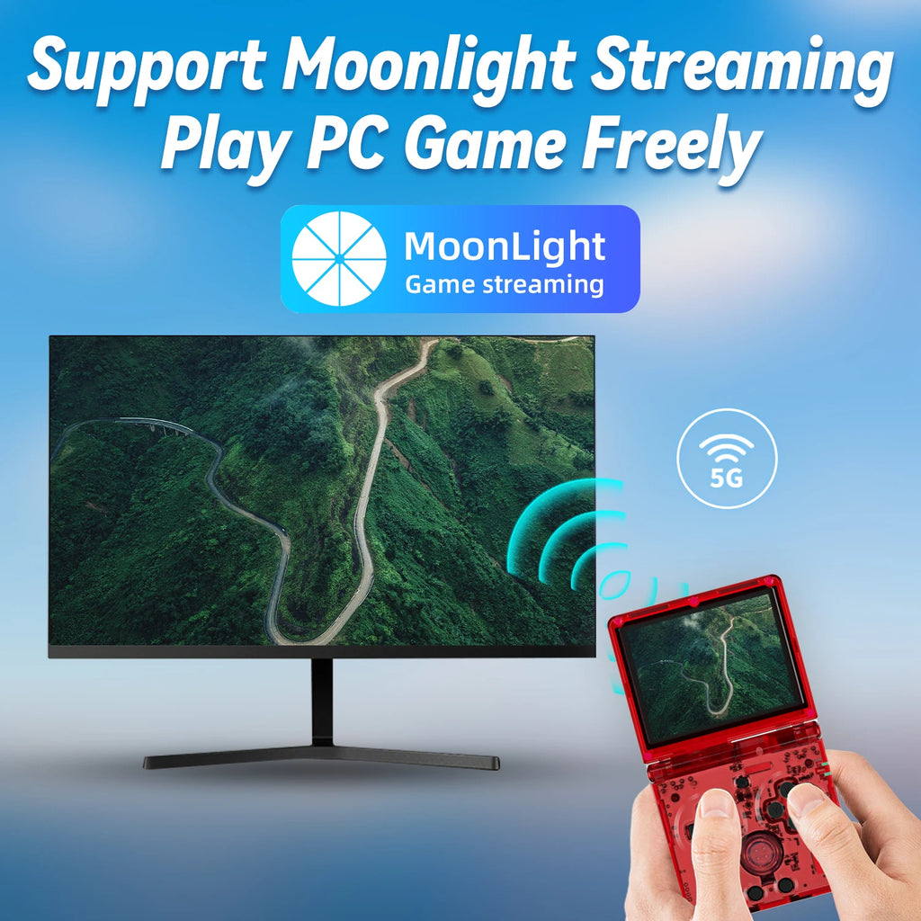 ANBERNIC RG35XXSP Flip Retro Handheld Game Console Linux 64bit WiFi Bluetooth Retro Video Gaming Console Online Play HDMI-TV Out