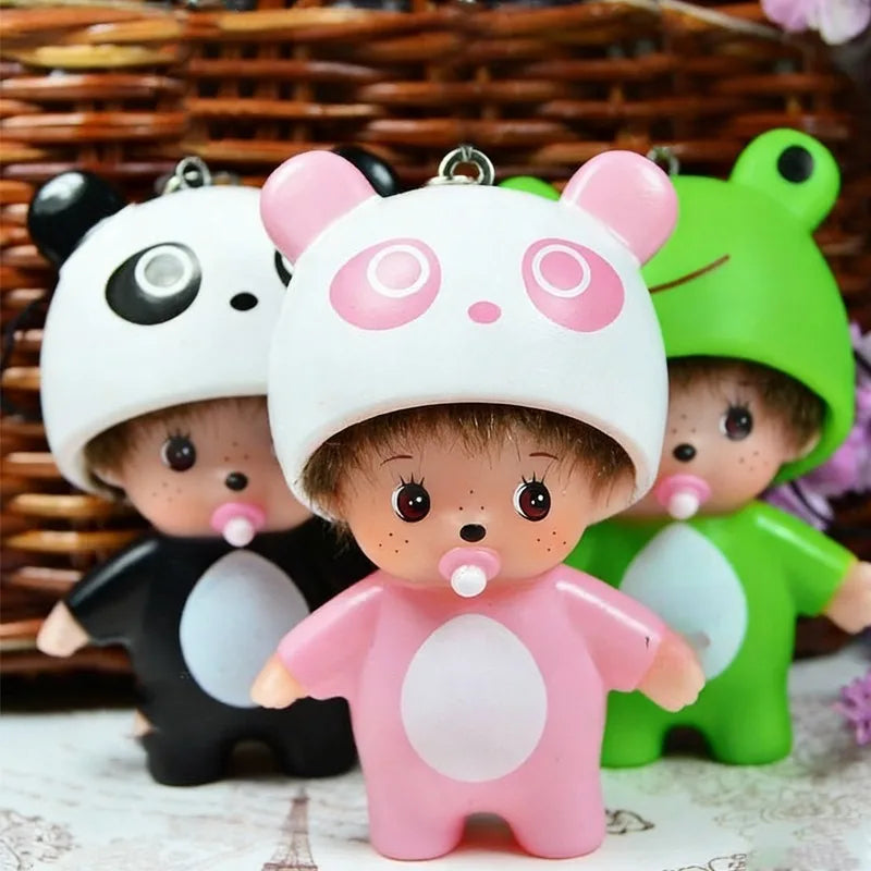 Monchhichi Dolls Cartoon Anime Monchhichi Standing Sitting Multiple Toys Machine Dolls DIY Keyring Decorations Boys Girls Gift