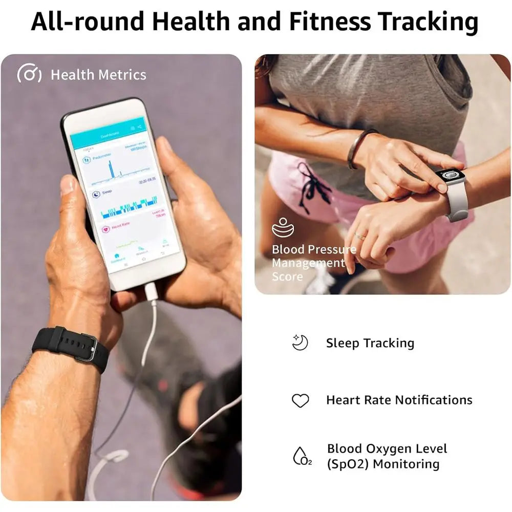 Smart Watch or Men Women Answer/Make Call, 1.85" Smartwatch, itnWatch with Heart Rate Blood Prure Sleep Monitor, 140+Sports, IP6