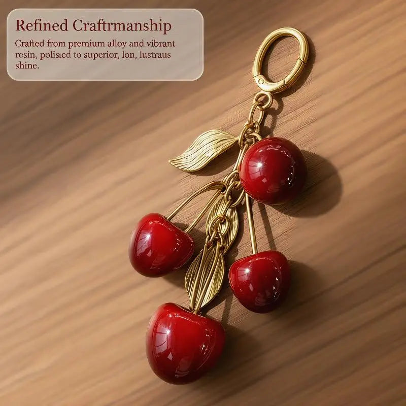 Luxury High Quality Cherry Bag Charms for Keychains Elegant Accessories Decoration