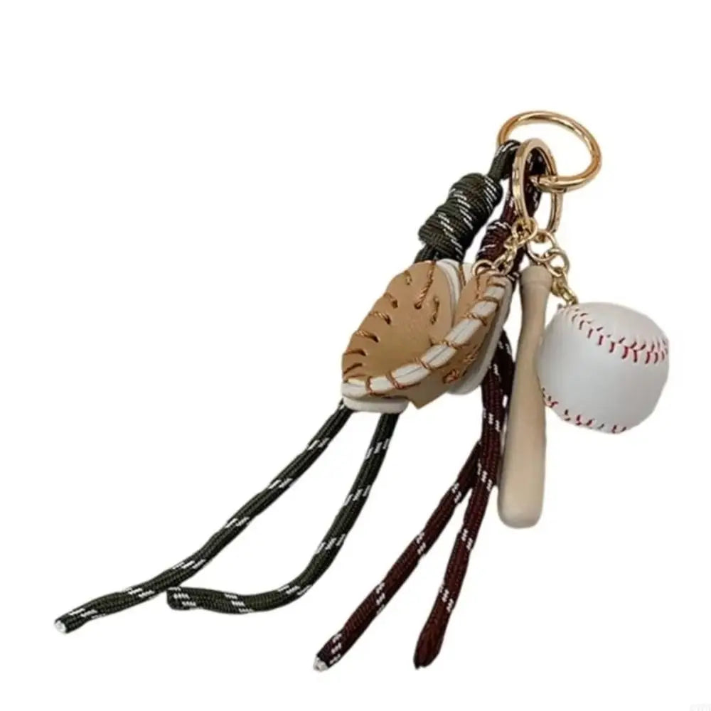 Bag Charms Baseball Braid Rope Pendant Weave Rope Nylon Braid Rope Bag Charms Key Ring Bag Accessories Car Key Chain