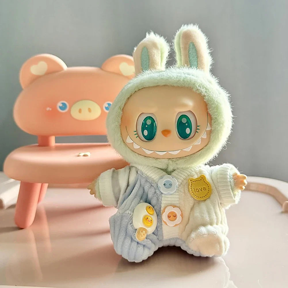 For 17cm Labubu V2 Doll Clothes Baby crawling suit Labubu Clothes Ropa Labubu