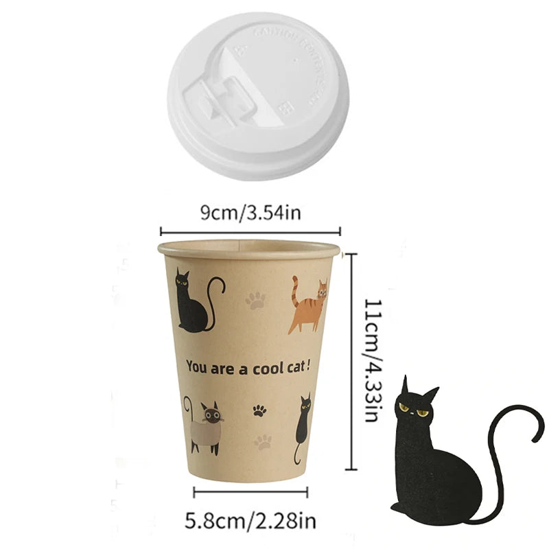 25/50Pack Disposable Paper Coffee Cups with Lids 12oz Bamboo Pulp To Go Drinking Paper Cups for Cold/Hot Drinks for Office Home
