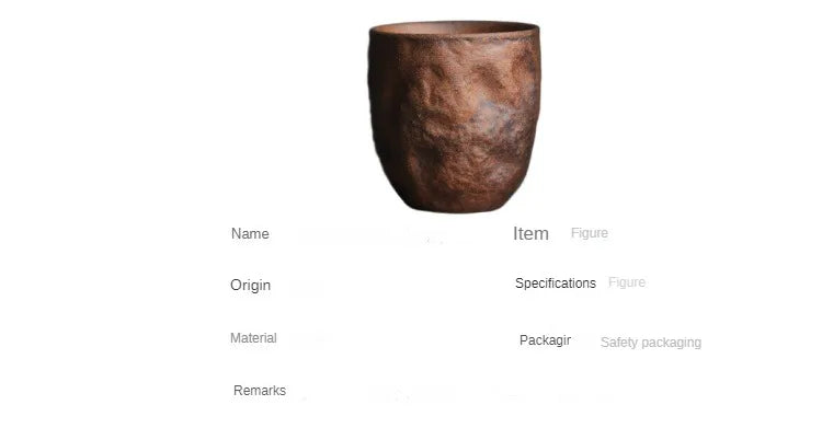 Rough Pottery Old Rock Clay Stone Texture Master Teacup Chinese Zen Kung Fu Tea Ceremony Drinking Tea Master Single Cup