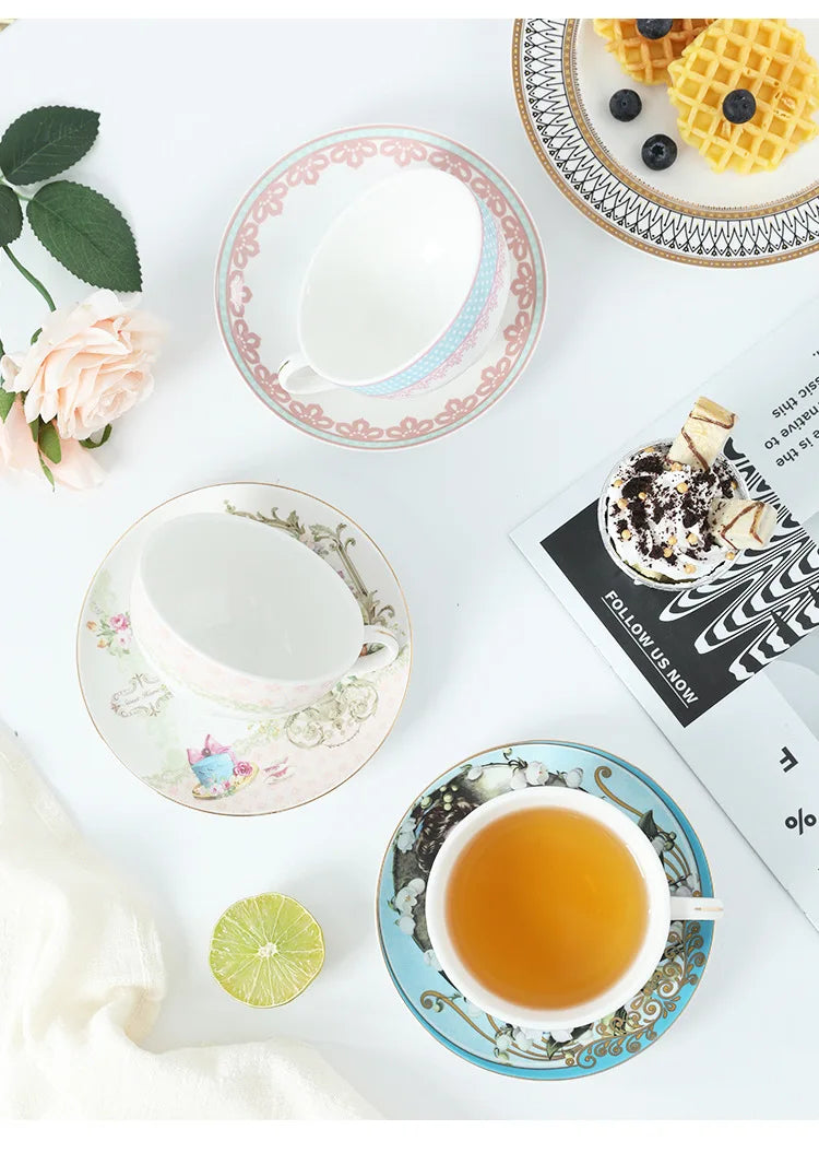 English Afternoon Tea Set, Single Person Mother-Daughter Teapot with Filter, Creative Floral Ceramic Tea Ware