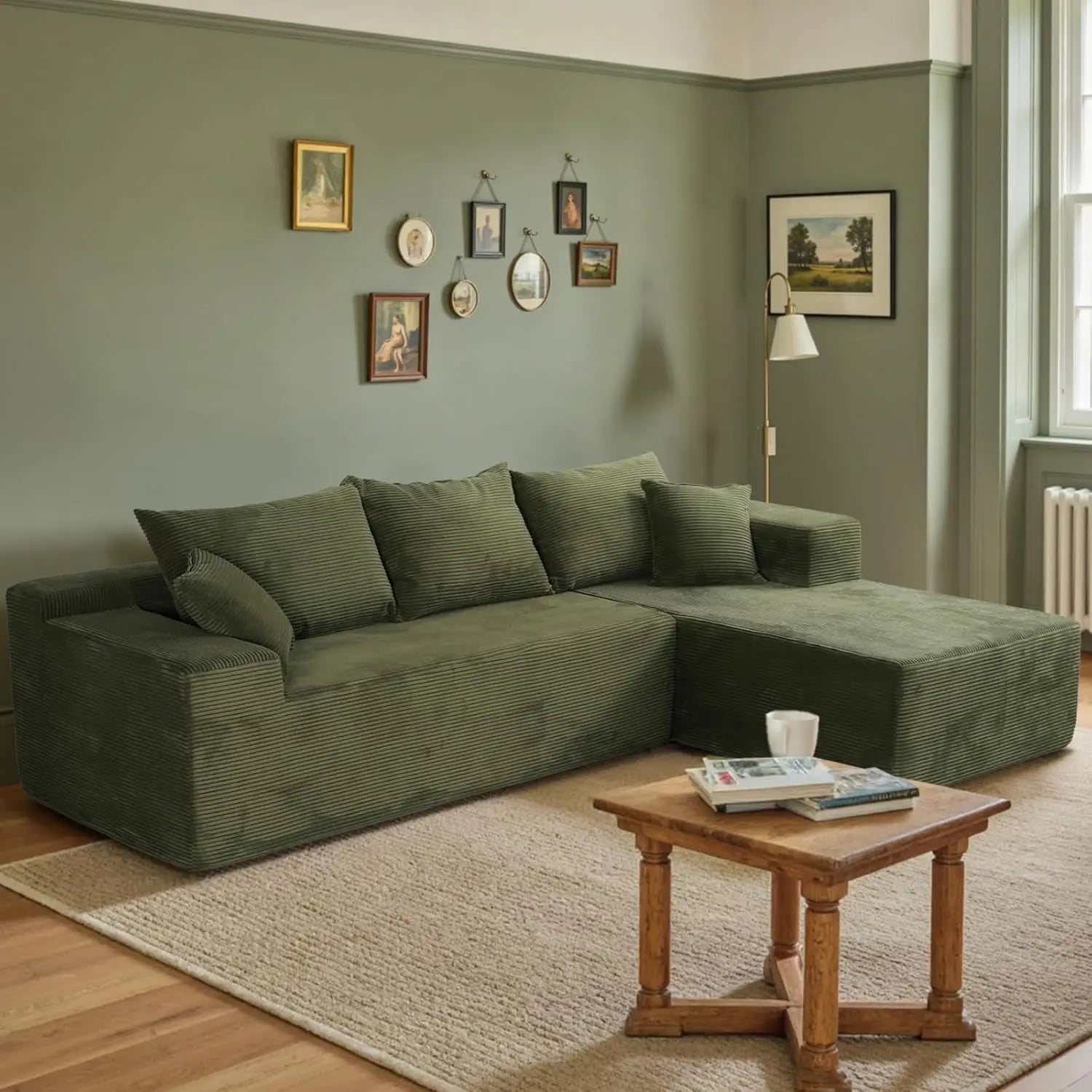 103" L Shaped Sectional Boneless Couch for Living Room, Modern Modular Cloud Sofa with Facing Chaise, Comfy, Customized