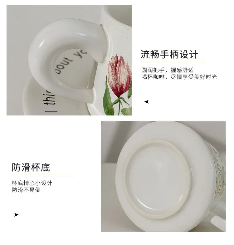 Vintage style coffee cup Breakfast cup teapot Birthday wedding gift afternoon tea set