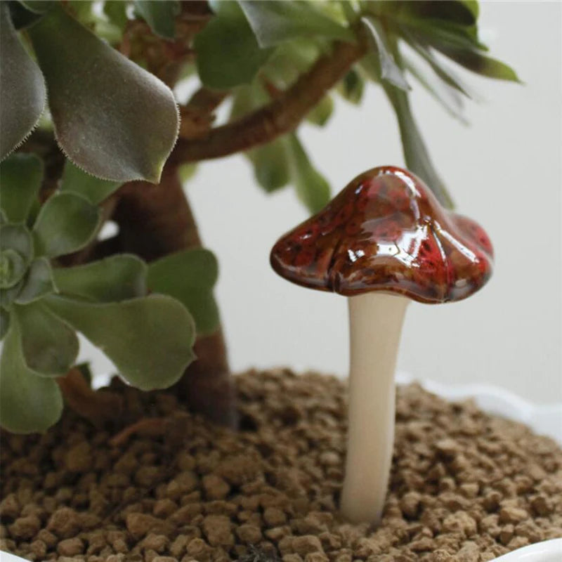 Ceramic Crafts Small Mushroom Flowerpot Garden Decoration