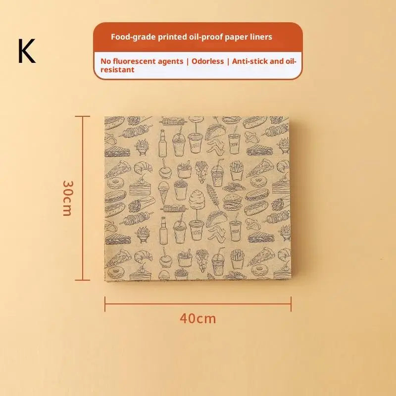 100Pcs Oil-Proof Wax Paper Baking Food Wrappers for Burgers French Fries Sandwiches & Bread - Kitchen Food Baking Tools