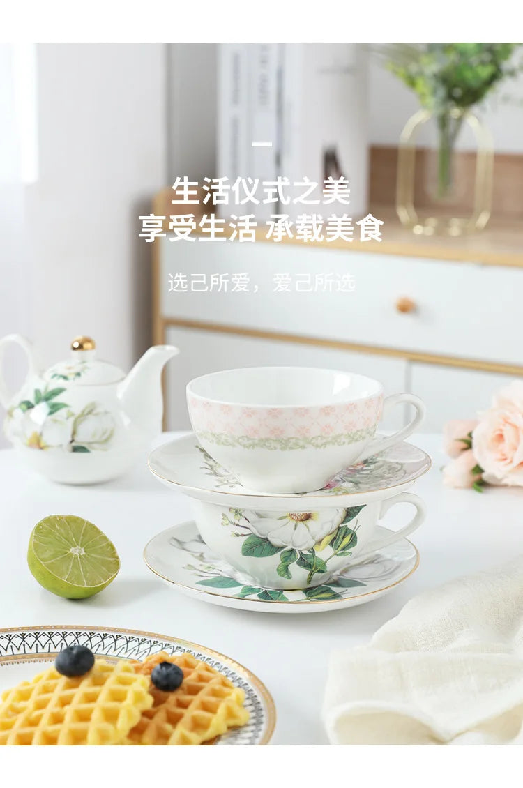 English Afternoon Tea Set, Single Person Mother-Daughter Teapot with Filter, Creative Floral Ceramic Tea Ware