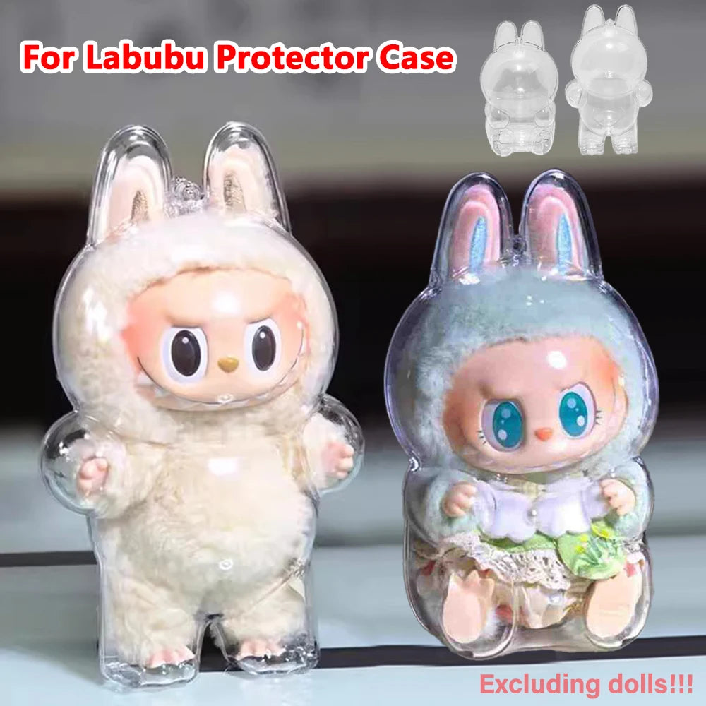 For Labubu  V1 V2 V3 Doll Case Transparent Protective Cover Dustproof Shell For Labubu 4.0 Case Storage Box Dolls Accessories