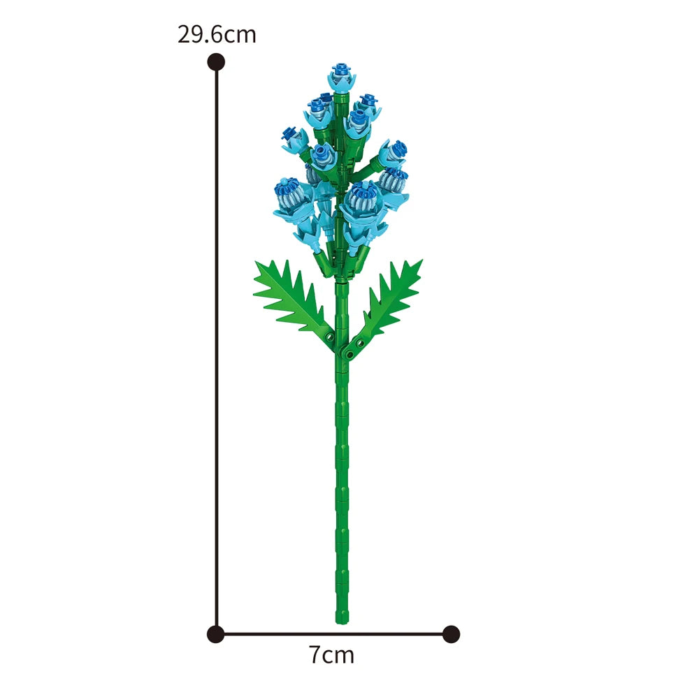 Creativity Potted Plants Bouquet Rose Lily Flower Home Desk Plant Decoration Assemble Building Blocks Bricks Toys Girls Gift