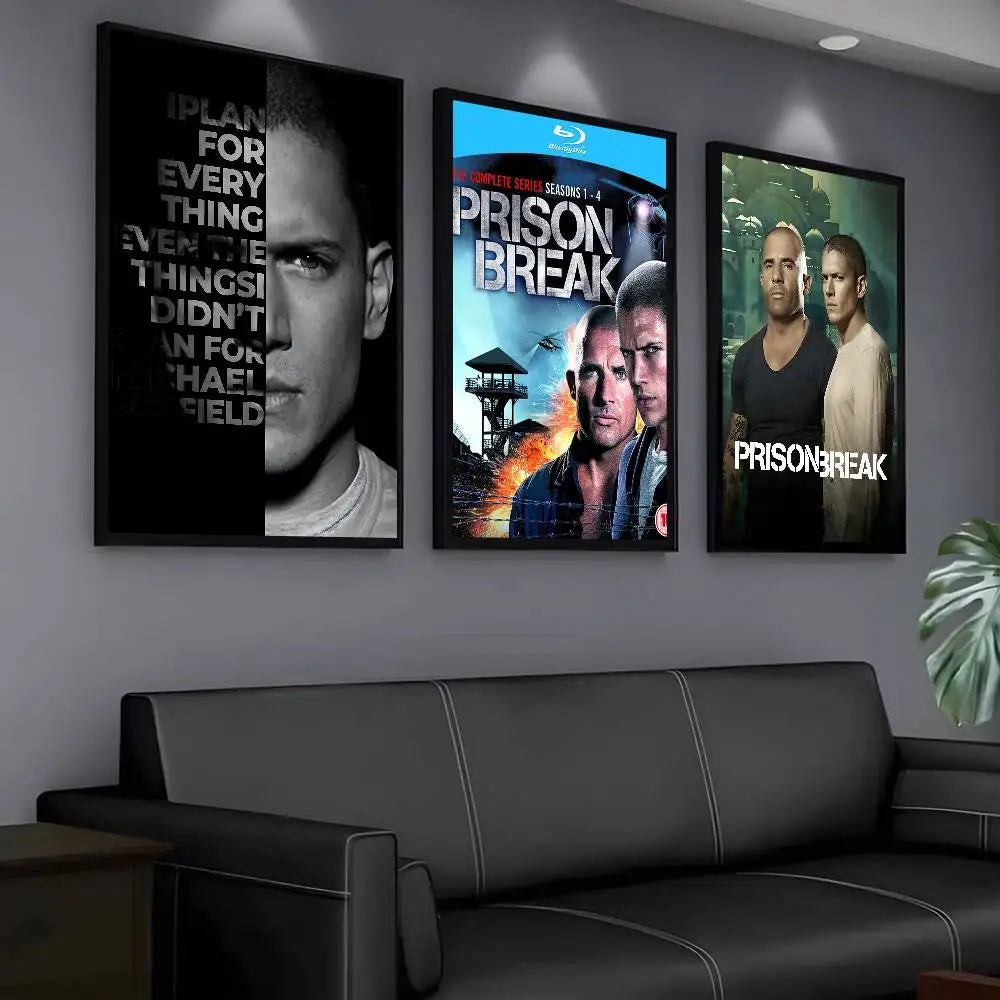 1PC TV P-Prison Break Poster Sticky Wall Art Printing Waterproof Home Living Bed Room Bar Aesthetic Decor