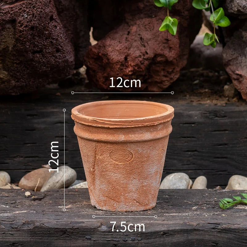 Red Clay Py Plant Pots Ancient Sle Garden Art Handmade Clay Pots Breathable Durable for Succulent Plants Home Decor
