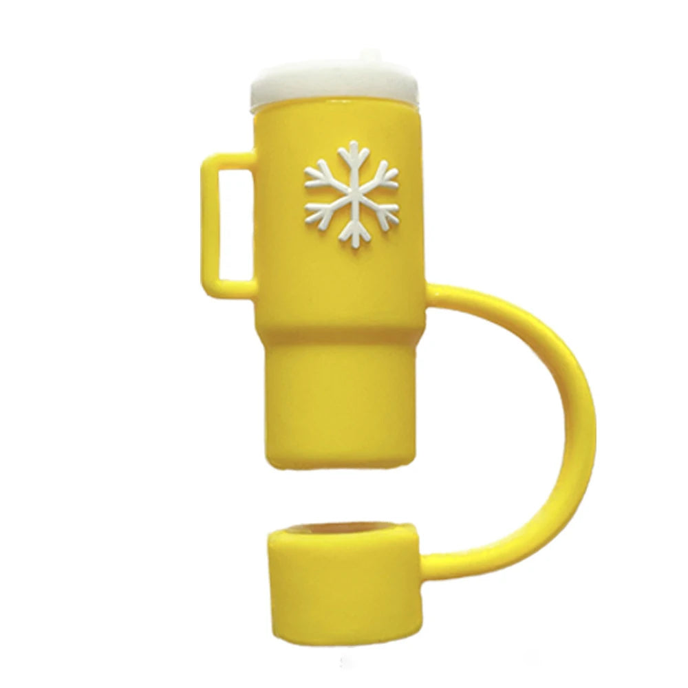 Straw Cover Cap for Stanley Tumblers Cup Accessories Cute Coffee Mug Ice Cream Shape Silicone Straw Dust Toppers Spill Stopper