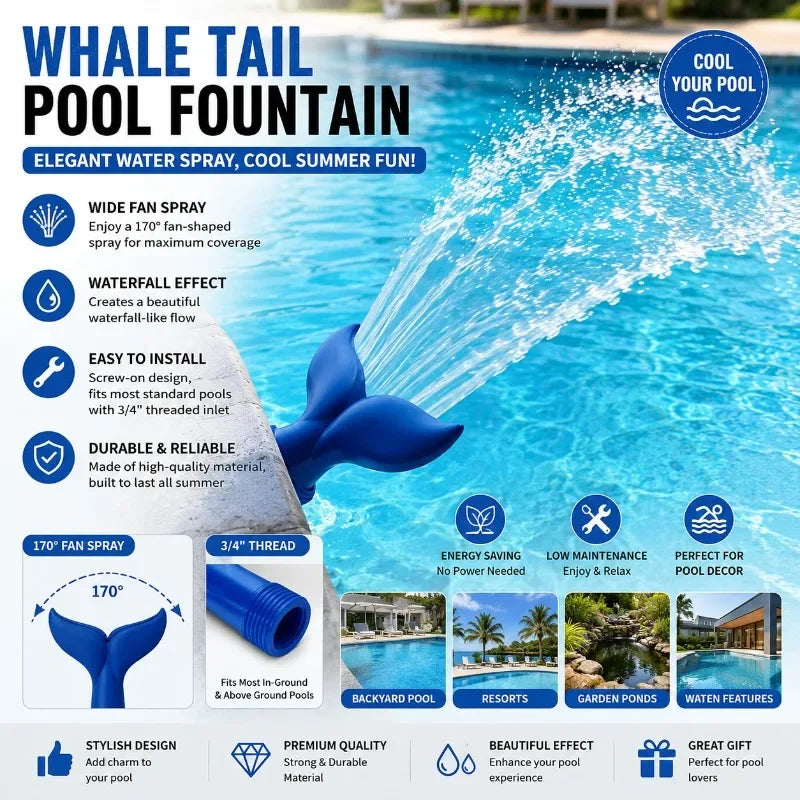 1pc 3/4 Inch Universal Pool Aerator Fountain - Lowers Water Temperature, Produces Waterfall Effect for Pools