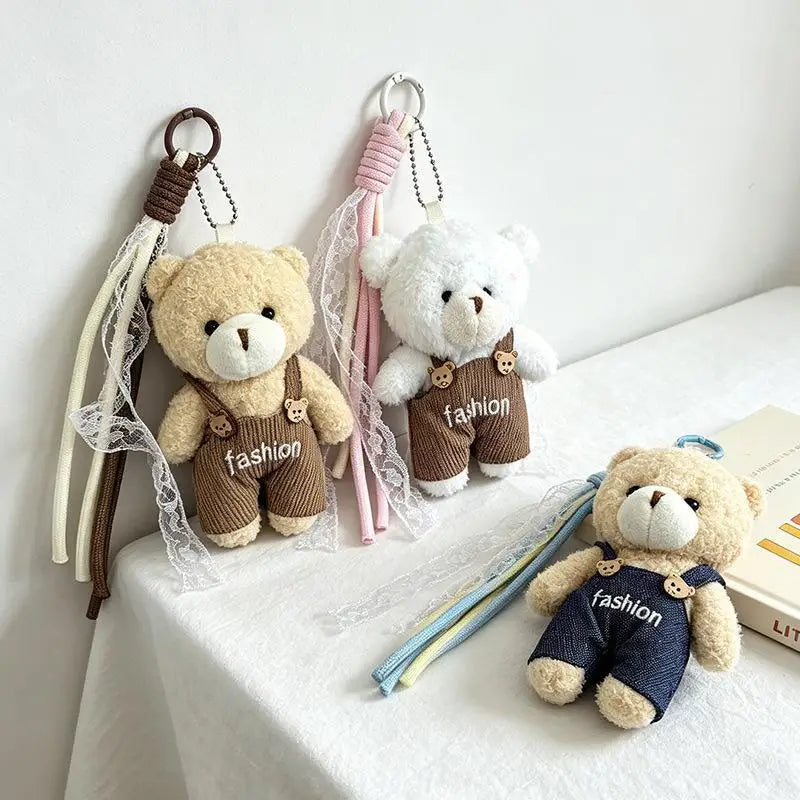 Women's Bag Charms Cute Korean Cartoon Bear Kawaii Sweet Kawaii Plush Bag Accessories Multifunctional Keychain Pendants