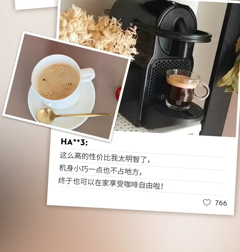 220V NESPRESSO Inissia Automatic Coffee Machine for Delicious Cappuccinos and Lattes AF