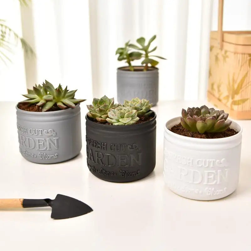 Flower Pot Round Planters Succulents Plant Pot Office Desktop Balcony Home Garden Decoration Outdoor Potted