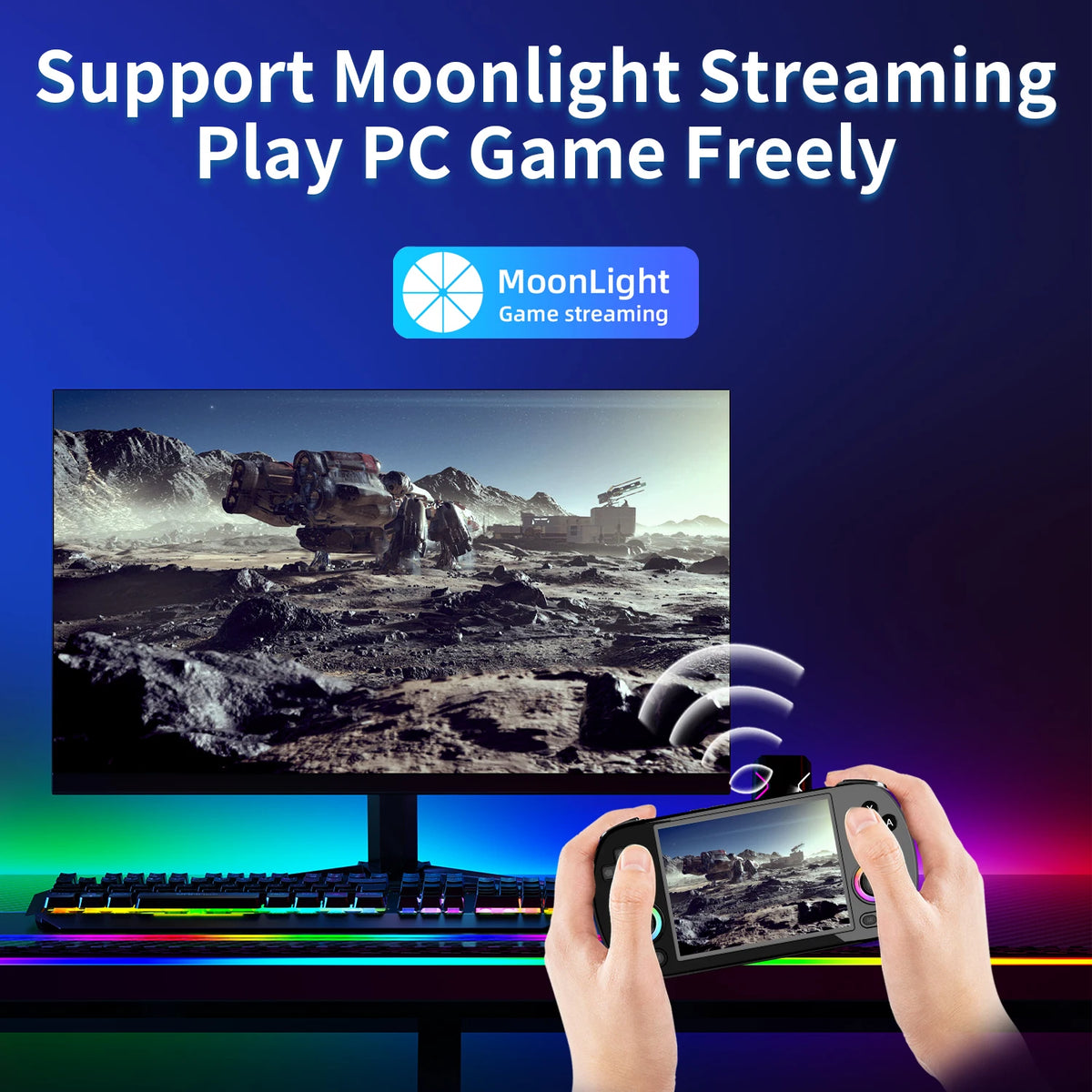 ANBERNIC RG40XX H Handheld Game Console 4'' Screen Linux System Joystick RGB Lighting Effect RG40XXH Video Player Trimui Console