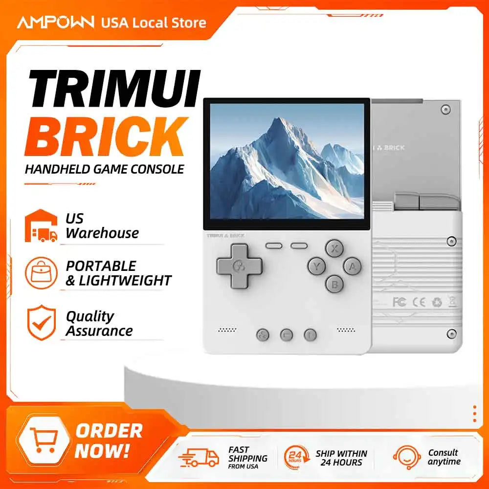 TRIMUI BRICK Handheld Game Console 3.2'' IPS Screen Linux System Trimui UI Metal Back Panel Key LED Lighting Free Keycap Gifts