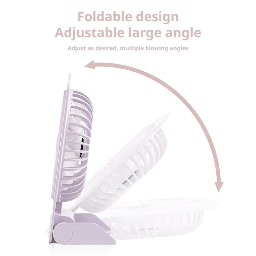 Portable Mini Desk Fan Table Power Display Ultra Quiet Hang Fan For Office Home USB Rechargeable Foldable Table Fan With 5 Gear