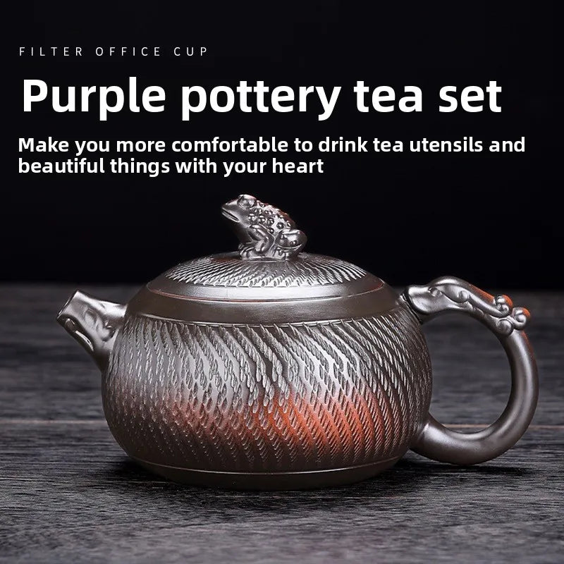 Household Xishi Pot Purple Pottery Pot Kung Fu Tea Set Large-capacity Purple Clay Pot Handmade Jumping Knife Craft