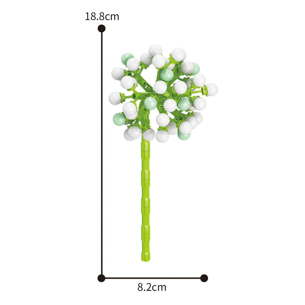 Creativity Potted Plants Bouquet Rose Lily Flower Home Desk Plant Decoration Assemble Building Blocks Bricks Toys Girls Gift