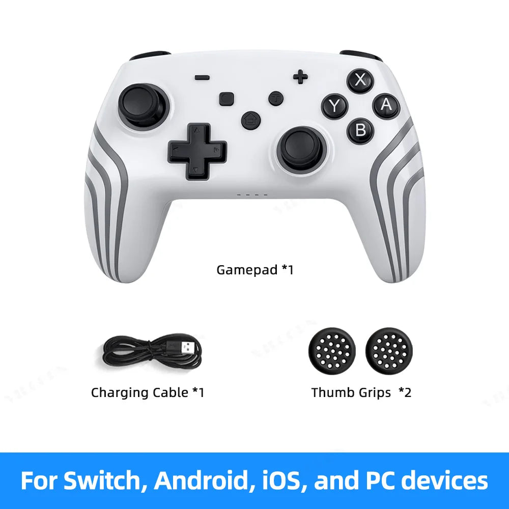NS1 RGB Wireless Gamepad for Nintend Switch Pro BT Game Controller Switch OLED/Lite Joystick for PC Steam with Turbo 6 Axis