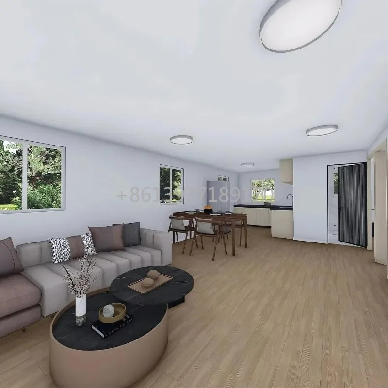20ft  2 Bedroom Tiny House with Fully Equipped Bathroom and Kitchen, Modular Foldable Home for Backyard & Off-Grid