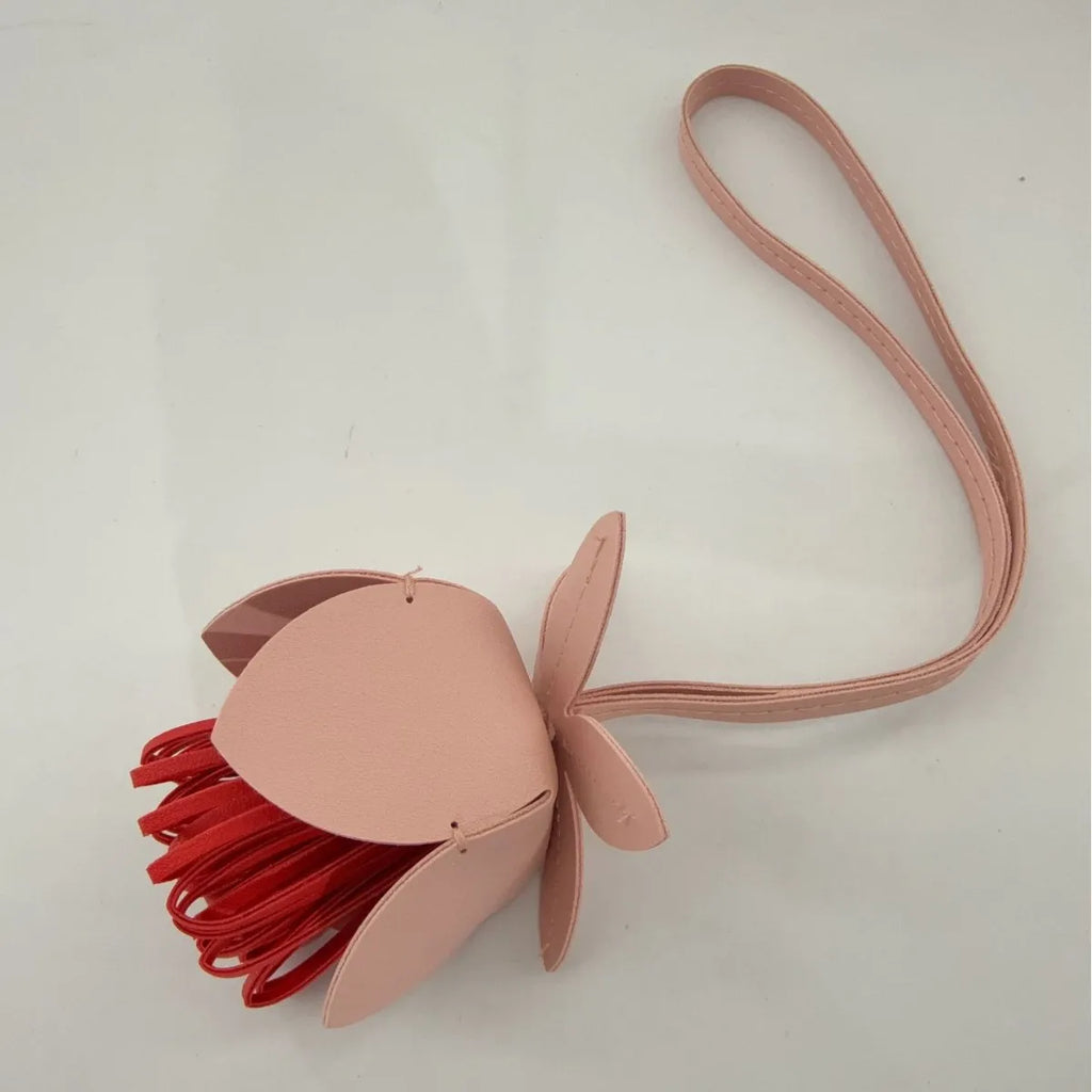 Bag Charm Flower Ball Pendant Luxury Fashion PU Leather Flower Car Pendant Decoration Bag Accessories