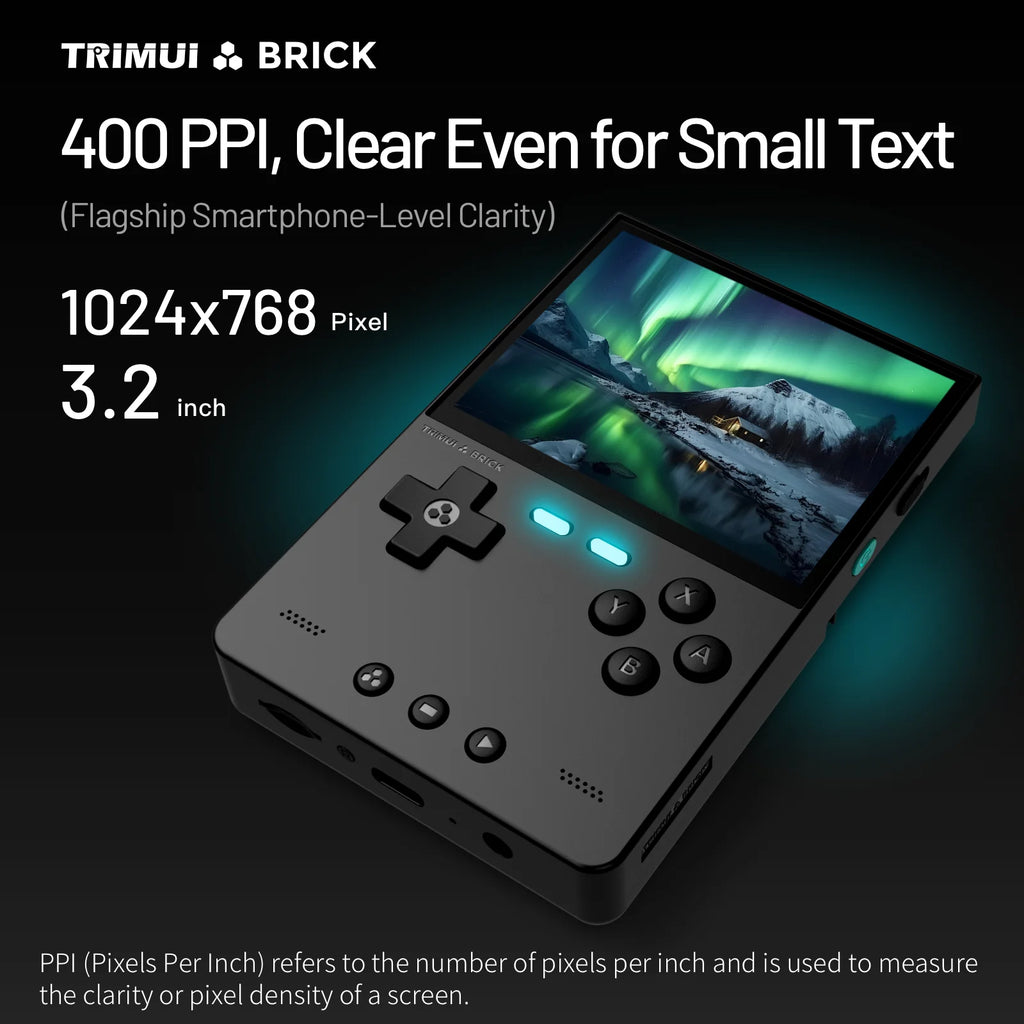 TRIMUI BRICK Handheld Game Console 3.2'' IPS Screen Linux System Trimui UI Metal Back Panel Key LED Lighting Free Keycap Gifts