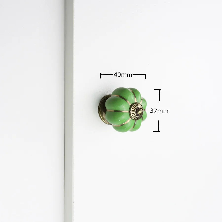 Vintage Ceramic Pumpkin Drawer Knobs Furniture Door Handles Kitchen Cabinet Pulls Closet Wardrobes Handles Accessories