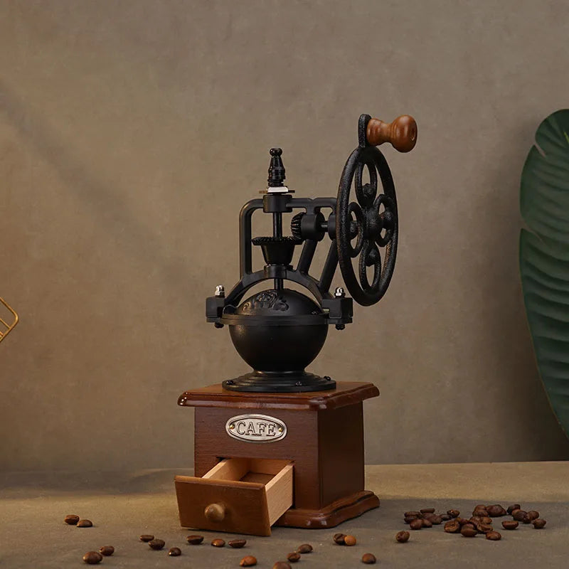 Vintage Antique Crank Coffee Grinder Model Nostalgic Display Piece Retro Home Bar Decor Commercial Cafe Shop Ornament