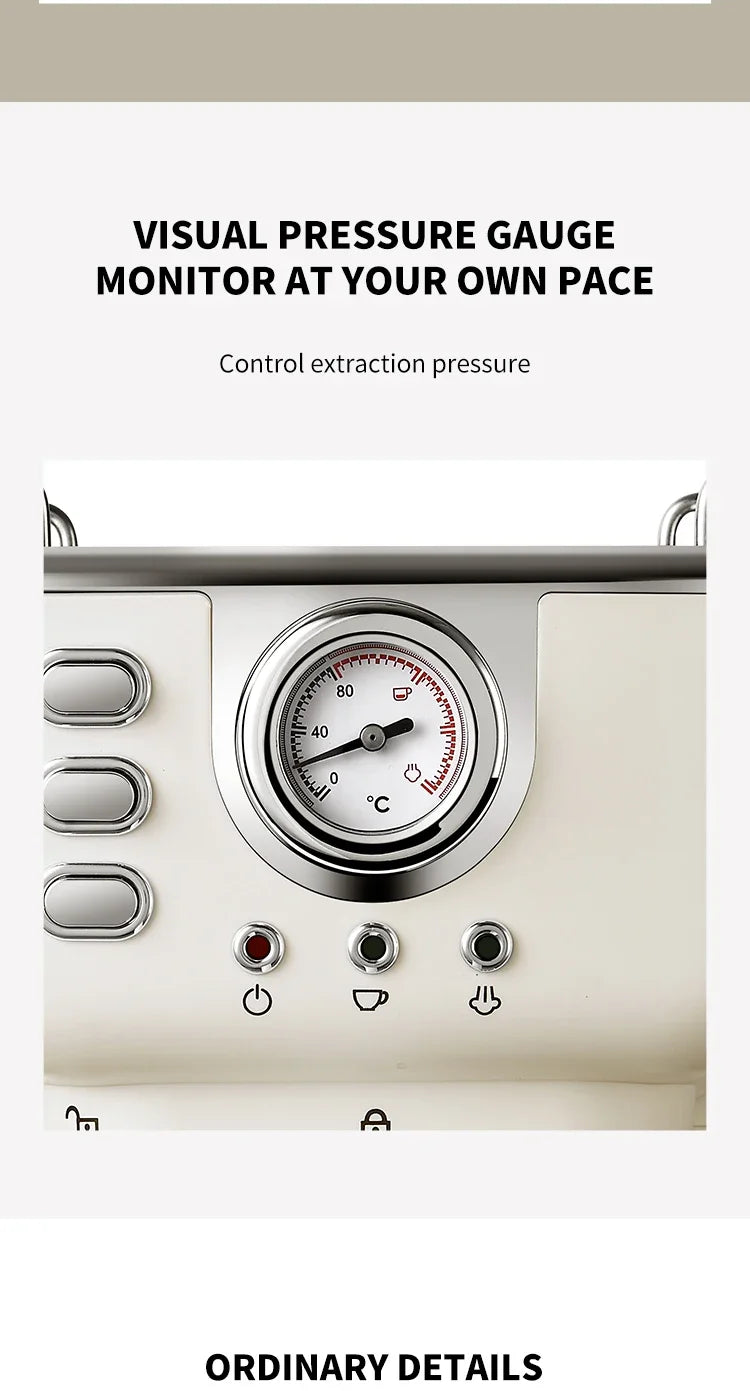 220V Italian Espresso Coffee Machine Stainless Steel Coffee Maker Semi-automatic Commercial Milk Frother Espresso Machine Office