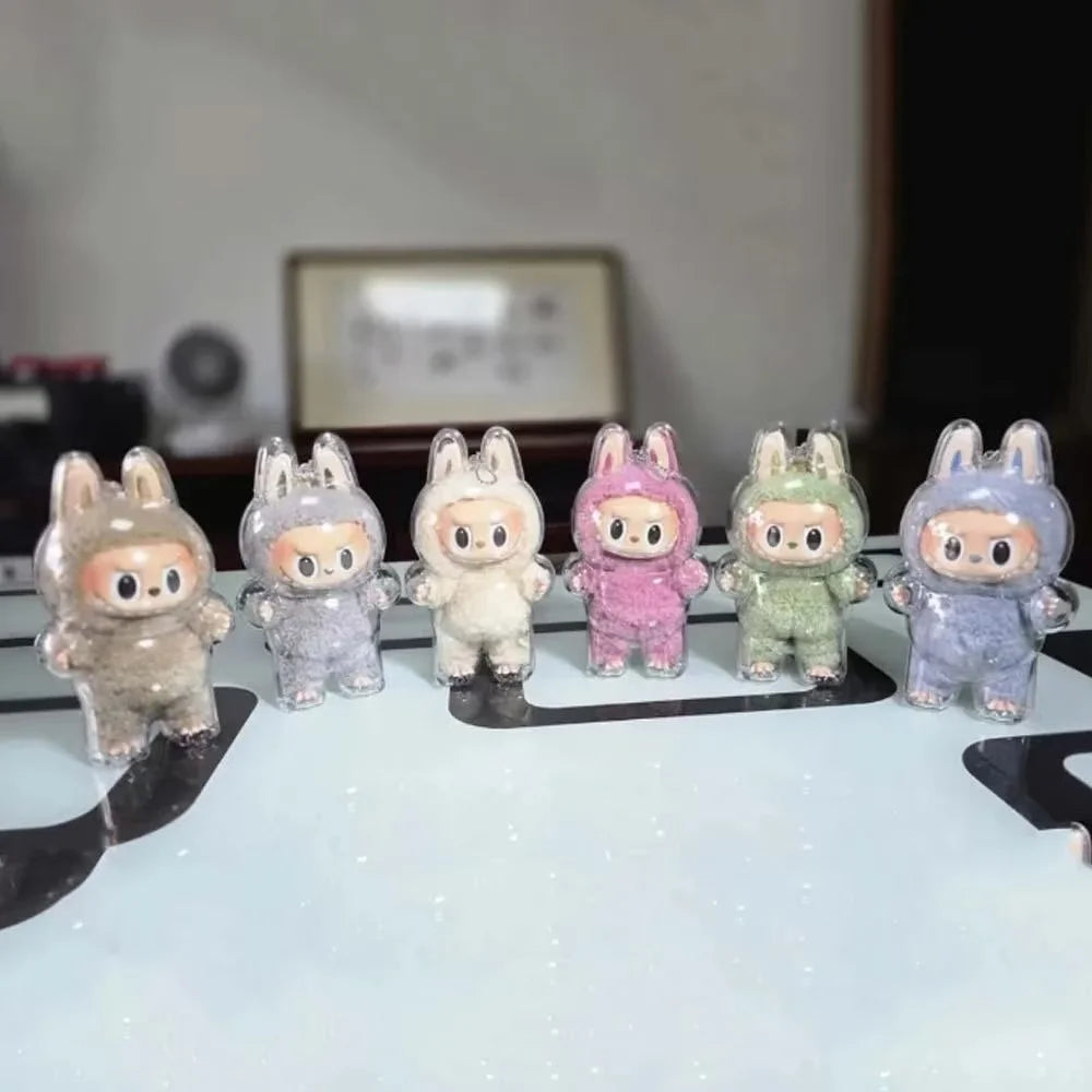 15cm 17cm Labubu Transparent Protective Shell Labubu V1 Macaron  Labubu V2  have a seat Doll Accessores