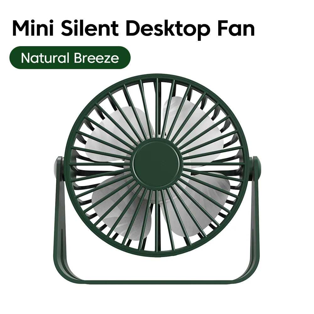 Desk Fan Portable Mini USB Rechargeable Fan Ultra Quiet Suitable For Home Desk Office Student Dormitory Computer Summer