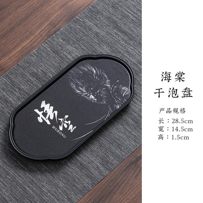 Tea Tray Dry Small Absorbent Tea Table Household 2024 New Pot Bearing Guochao Tea Ceremony Serving Tray