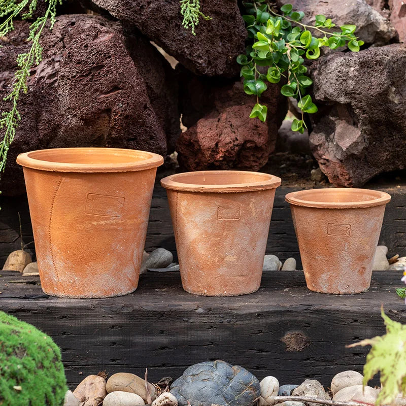 Red Clay Py Plant Pots Ancient Sle Garden Art Handmade Clay Pots Breathable Durable for Succulent Plants Home Decor