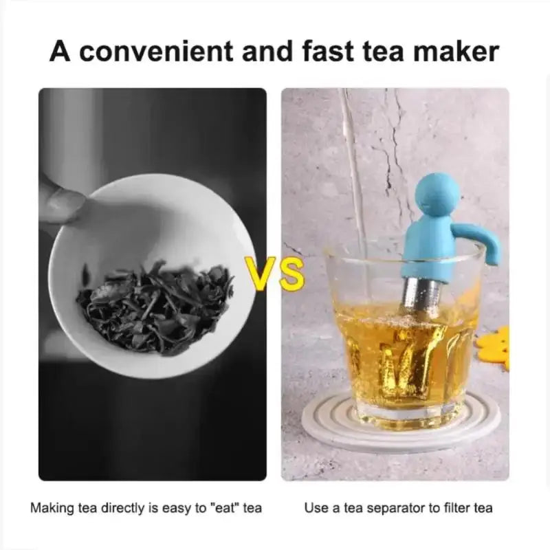Tea Infuser Kitchen Home Use Reusable Tea Set Accessories Stainless Steel Creative Human-shaped