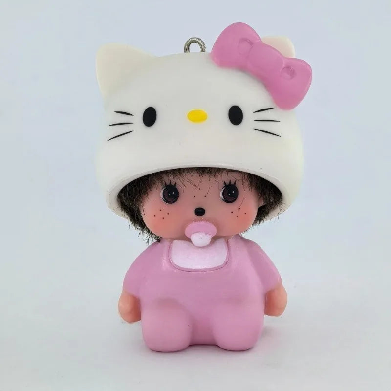 Monchhichi Dolls Cartoon Anime Monchhichi Standing Sitting Multiple Toys Machine Dolls DIY Keyring Decorations Boys Girls Gift