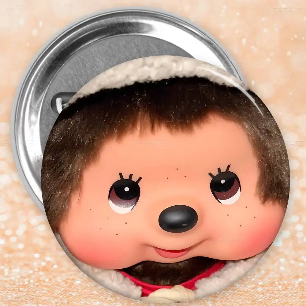 M-Monchhichi Cute Anime Brooches Cute Cartoon  Badge Jacket Jeans Lapel Pin Gift Accessorie