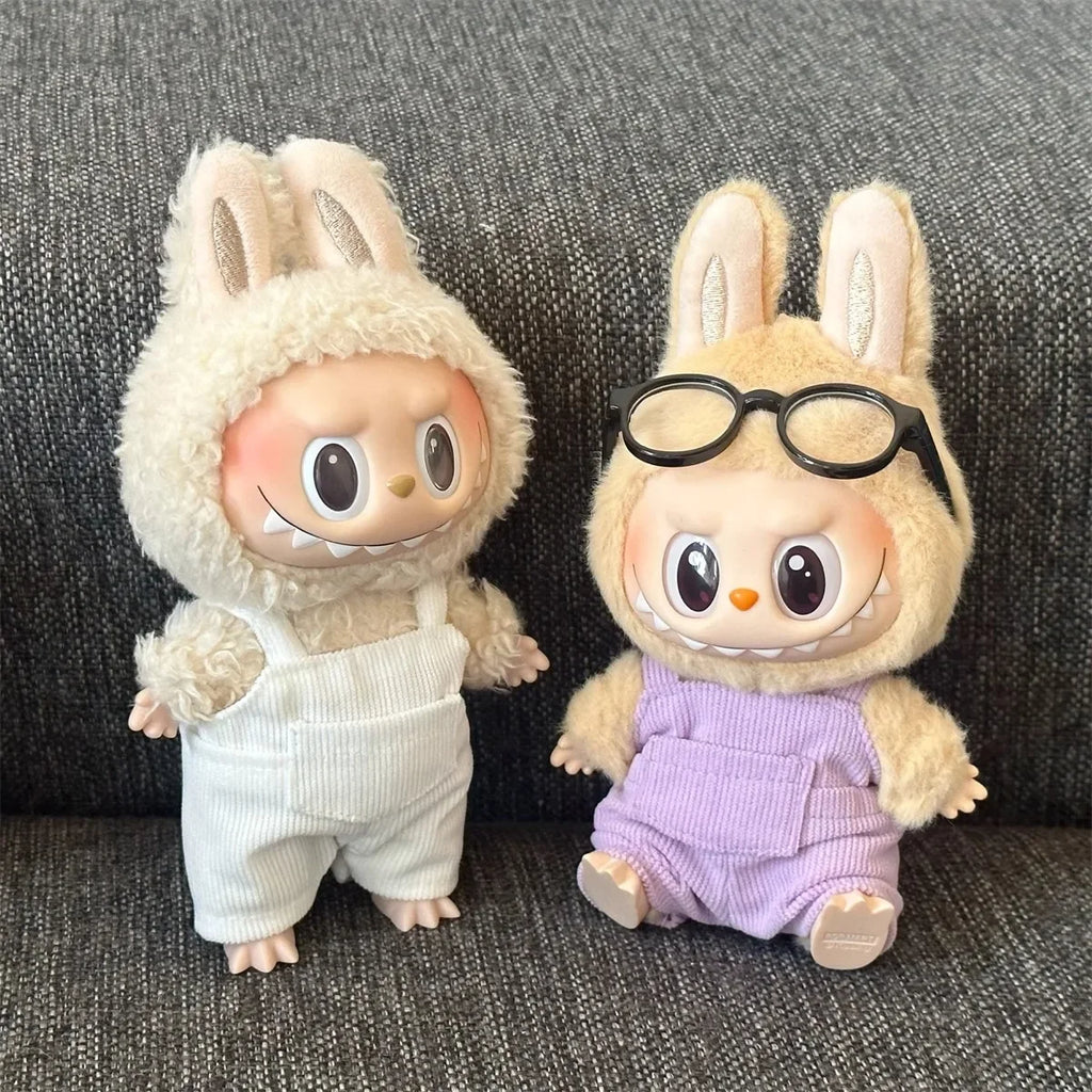 For 15cm Labubu Clothes Pocket overalls Collection Labubu Outfit Accessories Labubu Clothes