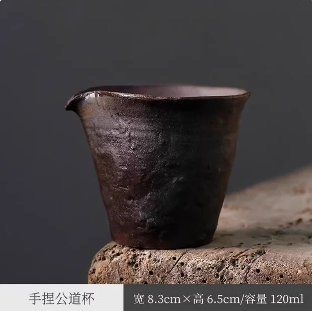 Japanese Wabi Sabi Style Rough Pottery Handmade Tea Cup Creative Retro Tea Cup Pu Erh Tea Cup