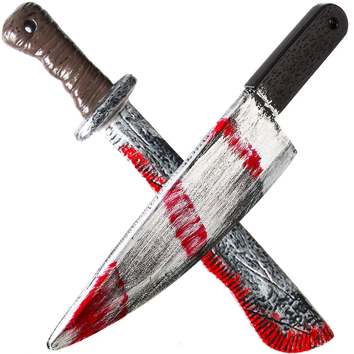 Halloween Party Simulation Plastic Fake Blood Knife Ghost Festival Decoration Toy with Blood Knife Axe Model Holiday Prop
