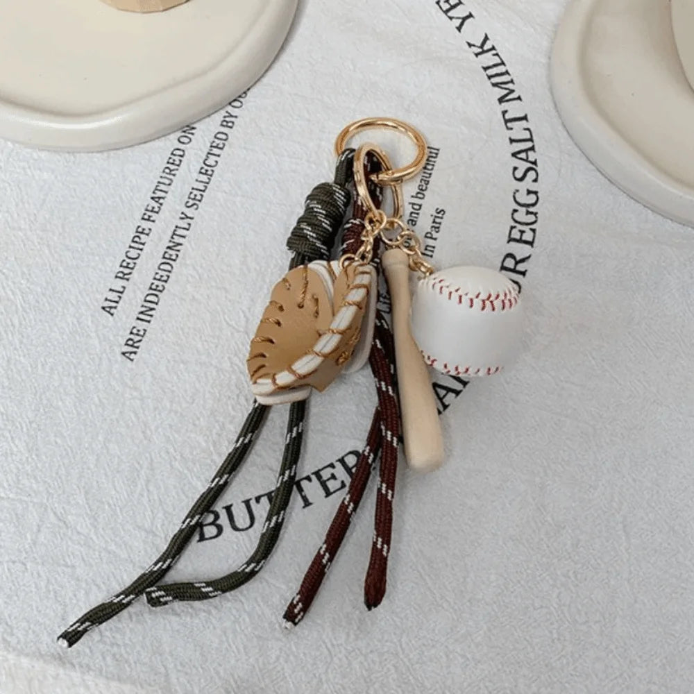 Bag Charms Baseball Braid Rope Pendant Weave Rope Nylon Braid Rope Bag Charms Key Ring Bag Accessories Car Key Chain