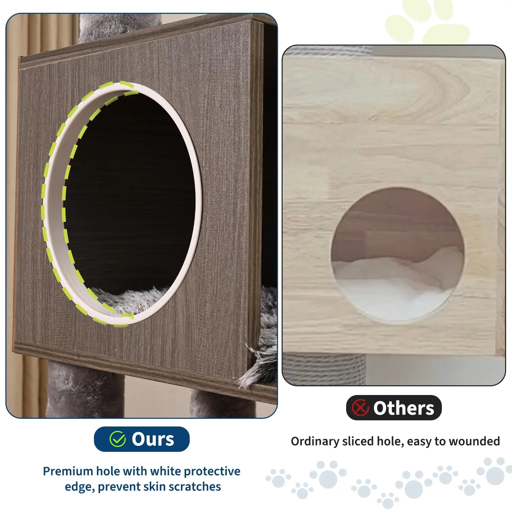 Cat Tree Tower with Litter Box Enclosure, Multi-Level Cat Furniture Featuring Hammock and Washable Cushions, Indoor Cat Tower