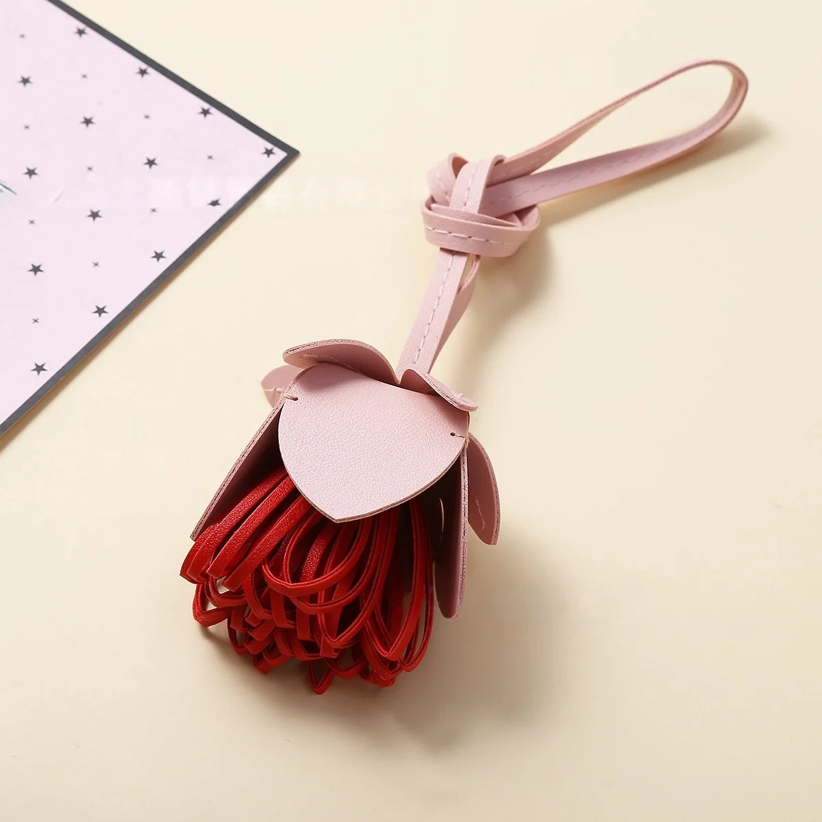 Bag Charm Flower Ball Pendant Luxury Fashion PU Leather Flower Car Pendant Decoration Bag Accessories